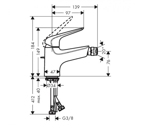 Змішувач для біде Hansgrohe Novus (71142000)