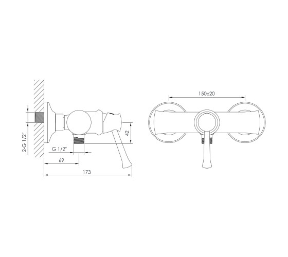 Змішувач для душу Imprese PODZIMA LEDOVE (ZMK01170108)