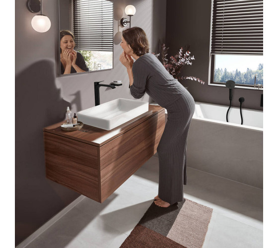 Смеситель для раковины Hansgrohe VIVENIS 250 черный матовый (75040670)