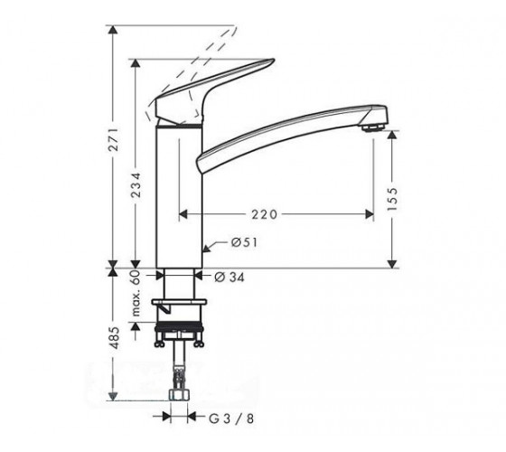 Смеситель для кухни Hansgrohe Logis (71832000)
