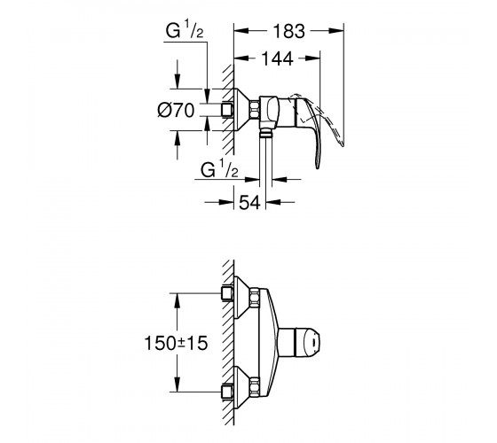 Змішувач для душу Grohe Eurosmart (33555002)