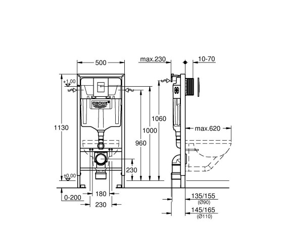 Інсталяція для унітазу Grohe Rapid SL 3в1 (38721001)