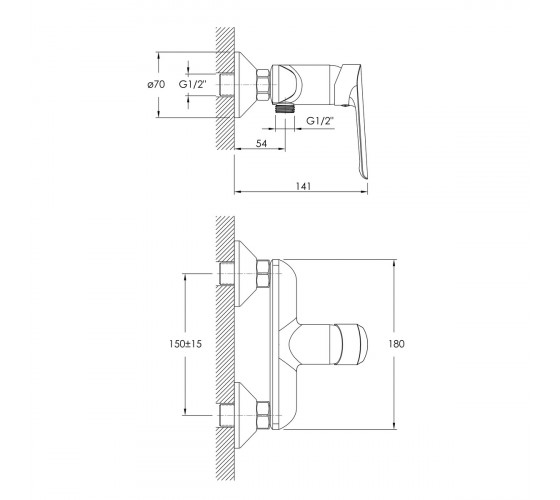 Смеситель для душа Imprese ODRA (f0338701BO)