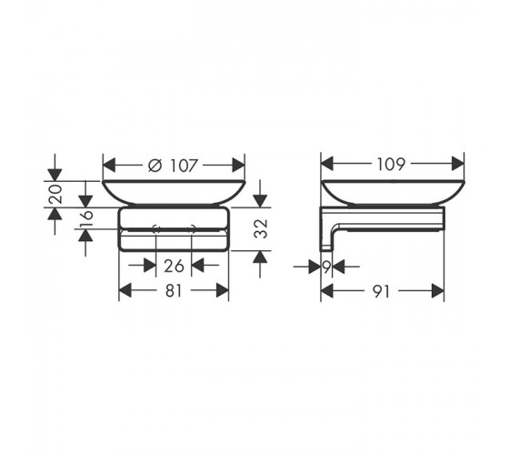 Мыльница Hansgrohe ADDSTORIS хром (41746000)
