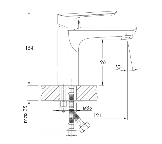 Змішувач для раковини IMPRESE ODRA (f0358701BO)