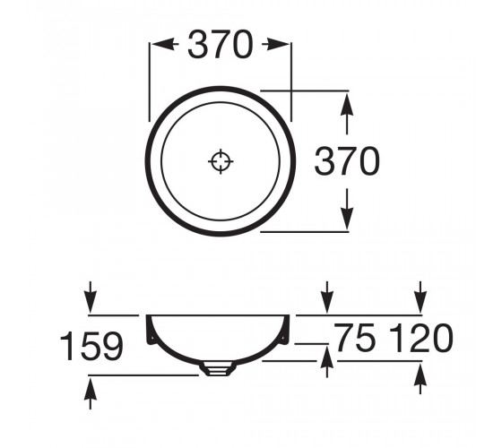 Умивальник накладний Roca INSPIRA ROUND 37 см, колір онікс (A32752R640)