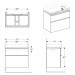 SMYLE Square тумба 73,4*61,7*47см, под умывальник, с 2мя ящичками, белый глянец