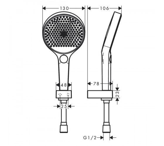 Ручний душ Hansgrohe RAINFINITY чорно-білий (26852700)