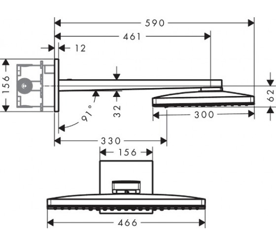 Верхний душ Hansgrohe Rainmaker Select 460 белый-хром (24005400)
