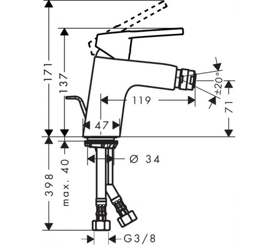 Змішувач для біде Hansgrohe Logis Loop (71250000)