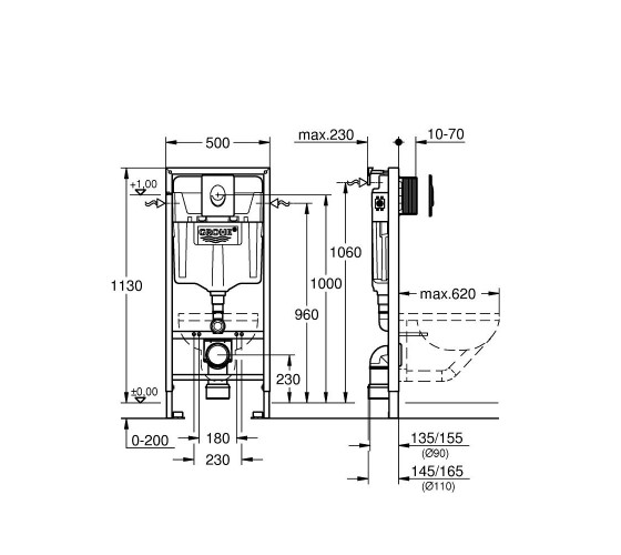 Інсталяція для унітазу Grohe Rapid SL 3в1 (38722001)