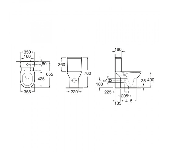 Унітаз-компакт Roca Debba Rimless (A34D995000)