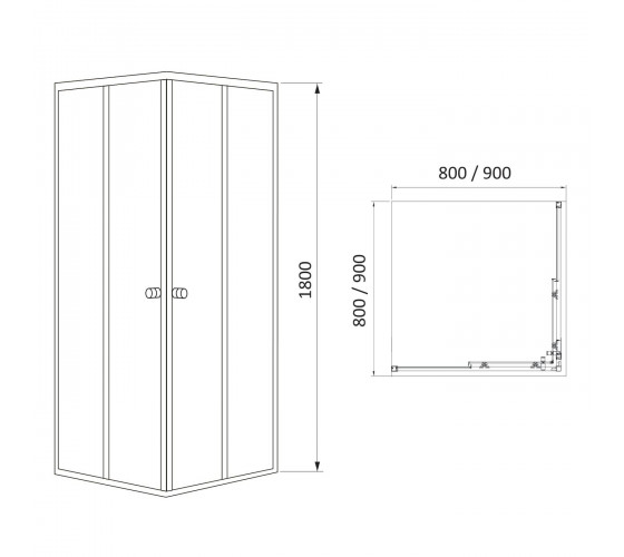 Душевая кабина без поддона RJ VELUM 80x80 см сатин (80RZ082Linia)