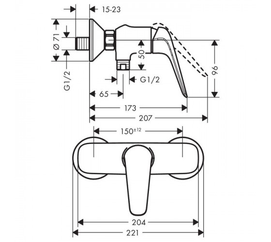 Смеситель для душа Hansgrohe Novus (71060000)