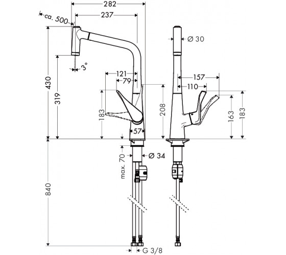 Смеситель для кухни  Hansgrohe Metris (14820800)