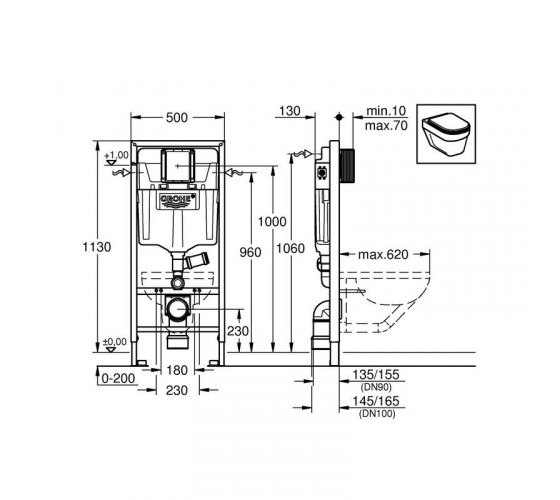 Інсталяція для унітазу Grohe Rapid SL (39002000)