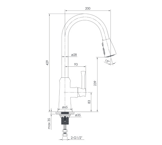 Смеситель для кухни  Imprese PODZIMA LEDOVE (ZMK01170115)