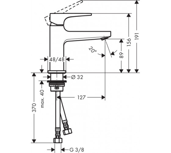 Смеситель для раковины Hansgrohe METROPOL 100 (32500000)