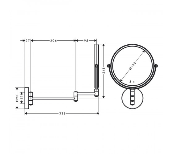 Косметичне дзеркало Hansgrohe Logis (73561000)