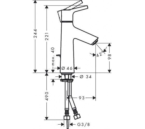 Смеситель для раковины Hansgrohe Talis S (72020000)