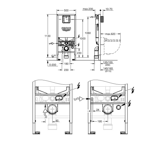 Інсталяція для унітазу Grohe Rapid SLX 3в1 (39598000)