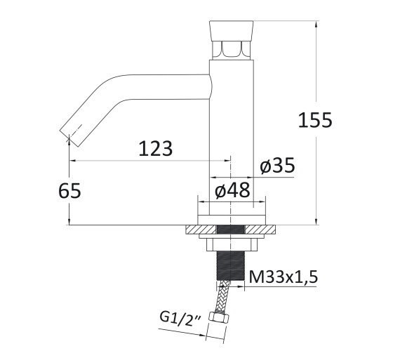 Змішувач для раковини RJ PUSH (RBZ133-1)
