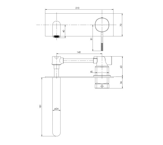 Смеситель для раковины скрытого монтажа Imprese BRENTA (ZMK071901030)