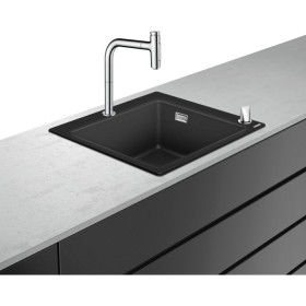 Кухонный комплект мойка Hansgrohe C51-F450-06 со смесителем черный графит (43217000)