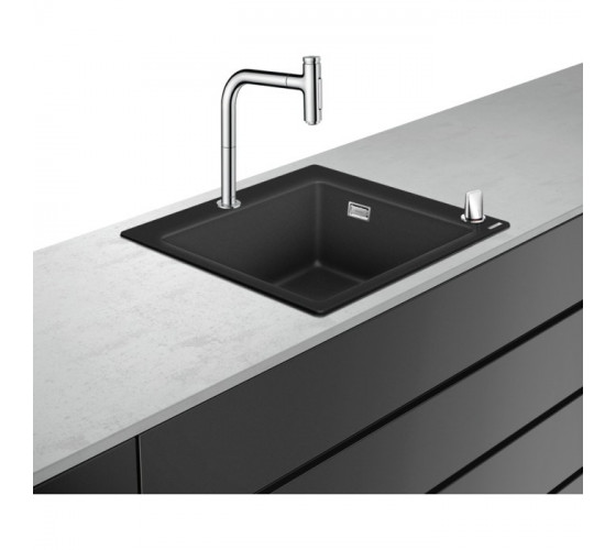 Кухонный комплект мойка Hansgrohe C51-F450-06 со смесителем черный графит (43217000)