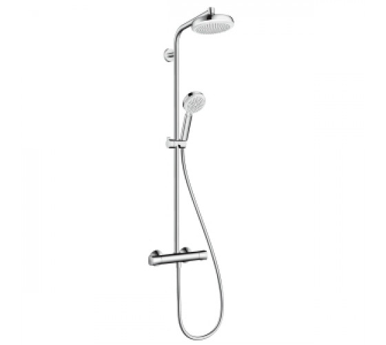 Душова система для душу з термостатом Hansgrohe Crometta 160 1jet Showerpipe EcoSmart (27265400)
