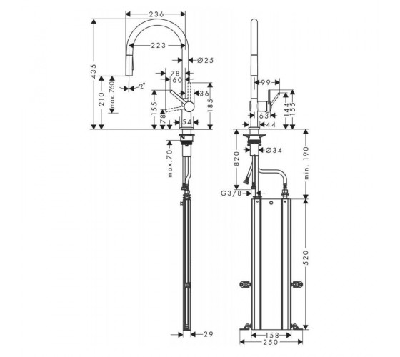 Смеситель для кухни  Hansgrohe TALIS M54 (72801000)