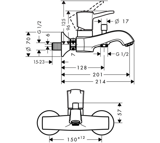Змішувач для ванни Hansgrohe Metropol Classic (31340000)