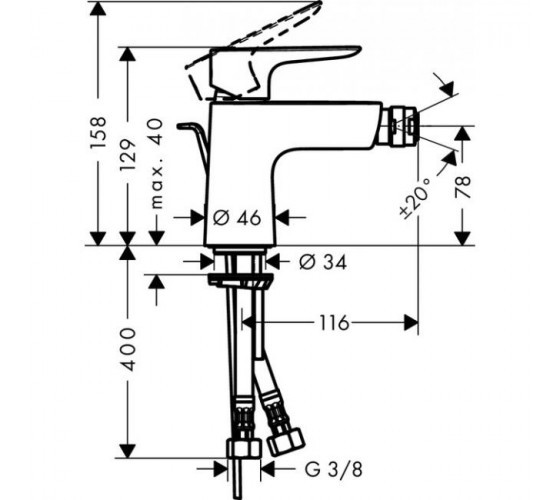 Змішувач для біде Hansgrohe Talis E (71720000)