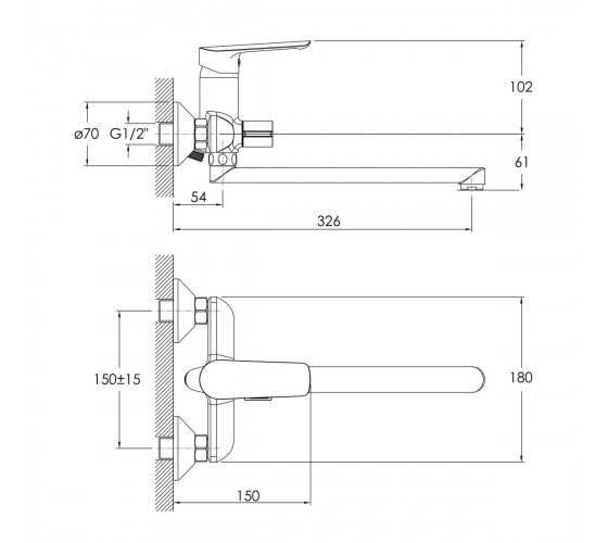 Змішувач для ванни IMPRESE ODRA (f0328701BO)