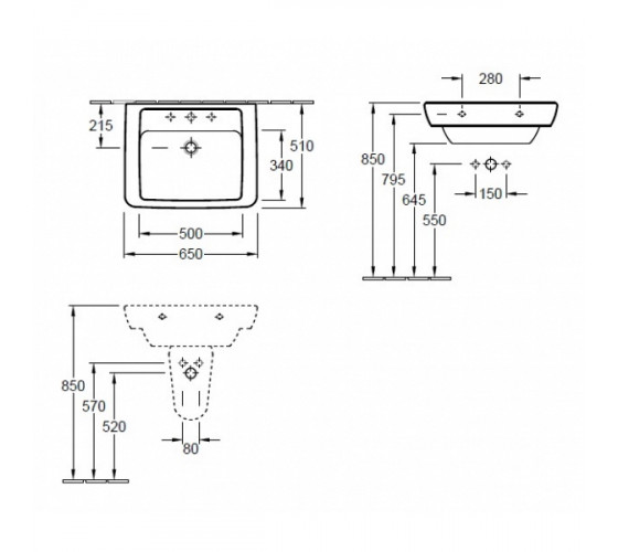 Раковина Villeroy&Boch VERITY DESIGN 65 см (51036501)