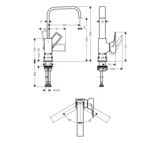 Смеситель для раковины Hansgrohe Metropol (74511000)