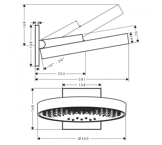 Верхний душ Hansgrohe RAINFINITY 360 (26234700)