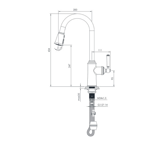 Смеситель для кухни  Imprese HYDRANT матовый никель (ZMK031806150)