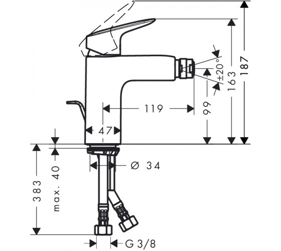 Змішувач для біде Hansgrohe Logis (71200000)
