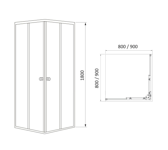 Душова кабіна без піддону RJ VELUM 80x80 см сатин (80RZ082)