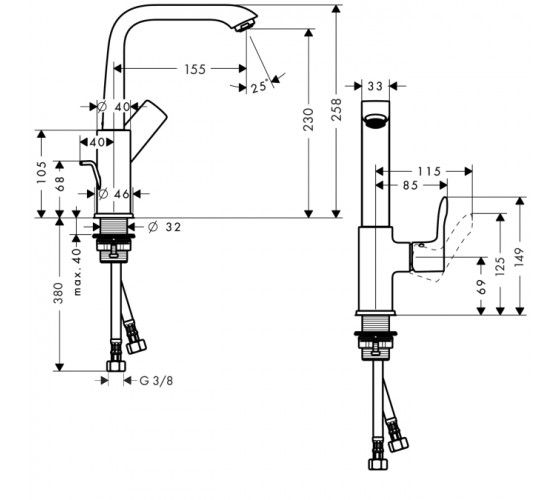 Смеситель для раковины Hansgrohe Metris (31087000)