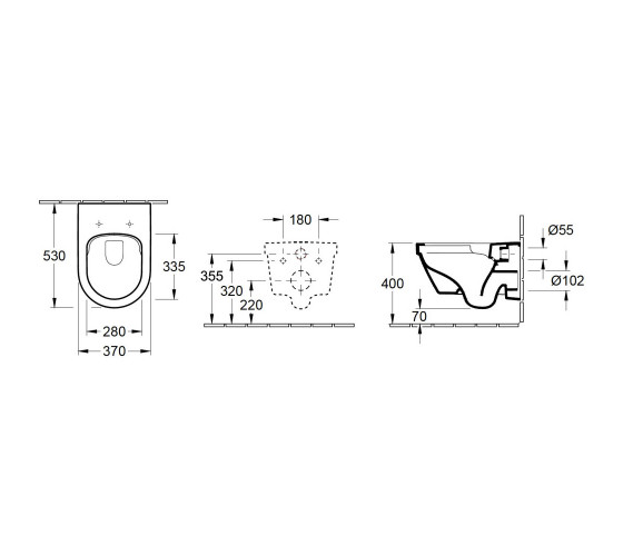 Комплект:4694HR01 ARCHITECTURA NEW унитаз подвес 37*53см, DirectFlush, с сидением Slow closing+458.103.00.1 DUOFIX Basic монт элемент для подвес унит
