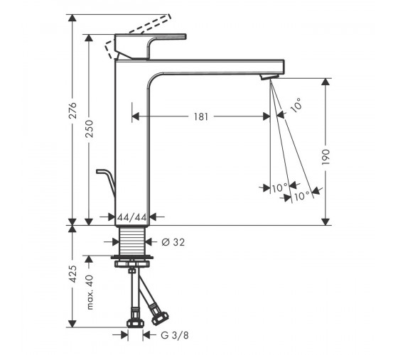 Смеситель Hansgrohe VERNIS SHAPE черный матовый (71562670)