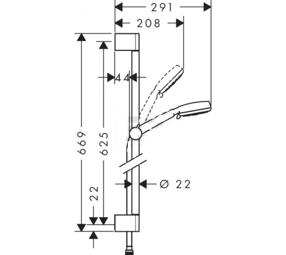 Душовий комплект Hansgrohe MyClub Multi Unica 26753402 із штангою Хром (96947)