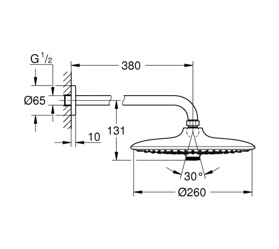 Верхний душ Grohe Euphoria 260, 26458000