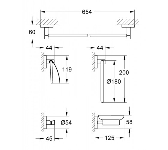 Набір аксесуарів Grohe Essentials (40344001)