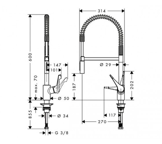 Cмеситель для кухни Hansgrohe CENTO XXL (14806000)