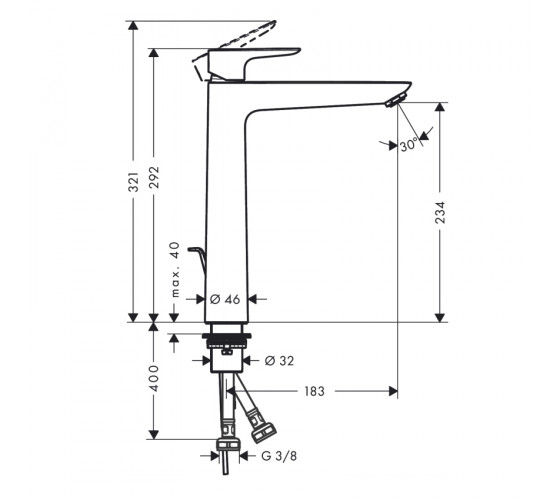 Смеситель для раковины Hansgrohe Talis E (71716000)