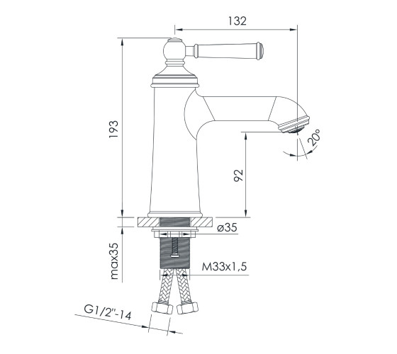 Смеситель для раковины IMPRESE HYDRANT матовый никель (ZMK031806010)