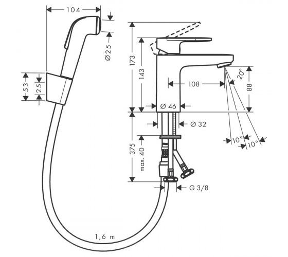 Смеситель для умывальника Hansgrohe Vernis Blend 100V (71215000)